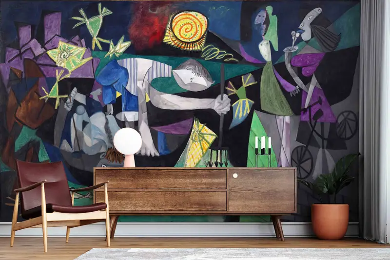 Pablo Picasso Night Fishing At Antibes Wall Art, Surreal Wall Poster, Night Fishing At Antibes Wall Mural, Famous Paper Craft, Abstract Art, - 8