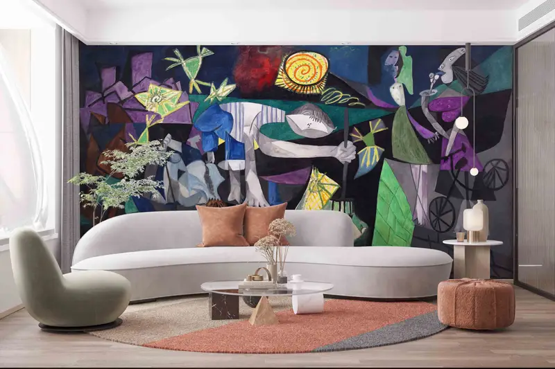 Pablo Picasso Night Fishing At Antibes Wall Art, Surreal Wall Poster, Night Fishing At Antibes Wall Mural, Famous Paper Craft, Abstract Art, - 5
