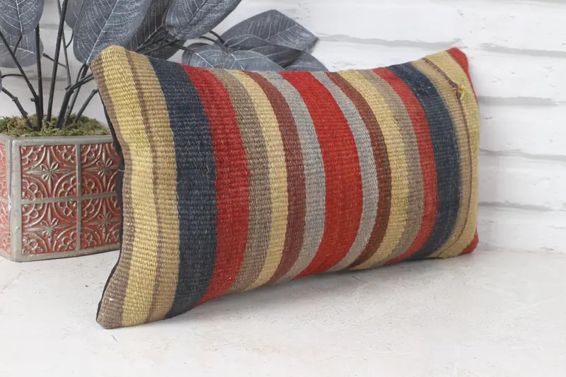 8x16 Red Cushion, Cushion Cover, Gift Pillow, Oriental Pillow, Turkish Pillow, Yoga Pillow, Outdoor Bolster Cushion Cover, Interior Designer Pillow - 4