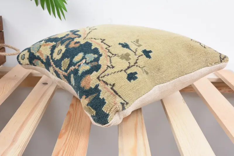 Antique Pillows, Throw Kilim Pillow, Cushion, Interior Designer Pillow, Vintage Kilim Pillow Pillow Sham, 12x12 Green Pillow Case - 6