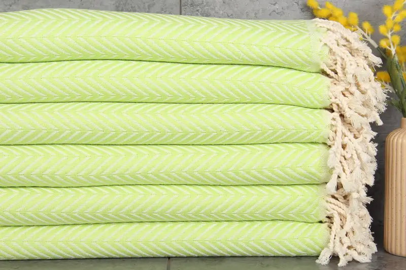 Bachelorette Pistachio Green Chevron Turkish Towel, 40x71 Inches