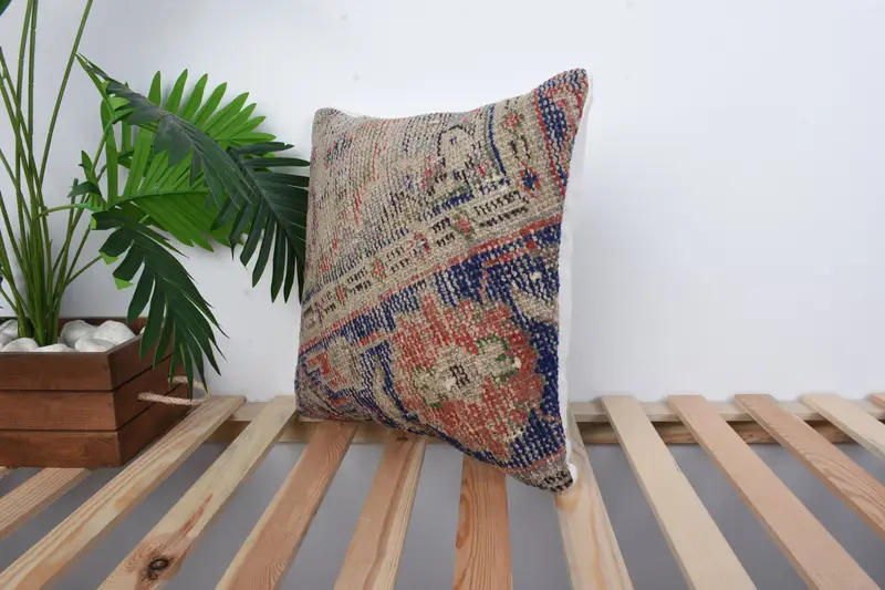 16x16 Blue Cushion Case, Boho Pillow, Pillow Case, Bright Cushion Case, Floor Pillow Sham, Pillow for Sofa, Accent Cushion Cover, Pillow for Couch - 5