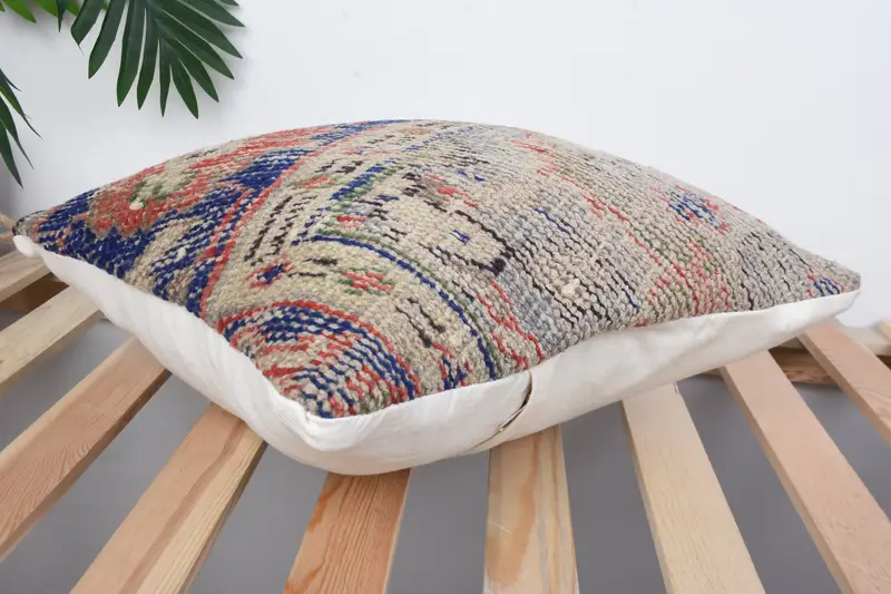 16x16 Blue Cushion Case, Boho Pillow, Pillow Case, Bright Cushion Case, Floor Pillow Sham, Pillow for Sofa, Accent Cushion Cover, Pillow for Couch - 6