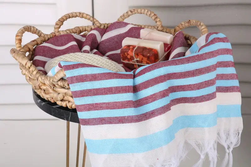 Beach Wedding Favor, Sand-resistant towel, Organic Turkish towel, Bachelor Party Gifts, Monogram Towels, Quick-dry towel, 68x40 Cotton Striped Towel - 2