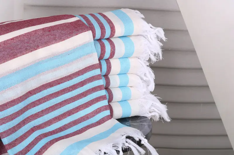 Beach Wedding Favor, Sand-resistant towel, Organic Turkish towel, Bachelor Party Gifts, Monogram Towels, Quick-dry towel, 68x40 Cotton Striped Towel - 1