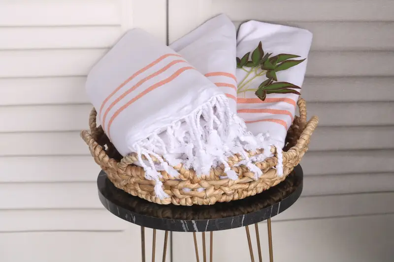Banyo havlu, monogram el havlu, en iyi arkadaş hediyesi, spa havlu, monogramlı el havlu, 40x20 pamuklu çizgili havlu, onun için kişiselleştirilmiş hediye - 5