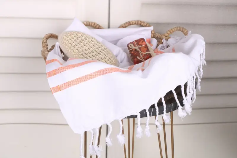 Banyo havlu, monogram el havlu, en iyi arkadaş hediyesi, spa havlu, monogramlı el havlu, 40x20 pamuklu çizgili havlu, onun için kişiselleştirilmiş hediye - 2