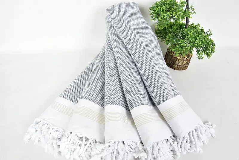 Monogram havlu, onun için hediye, özel monogram Türk plaj havlusu ABD, 70x40 pamuklu çizgili havlu, kişiselleştirilmiş hediye, hediye havlu, emici havlu - 4