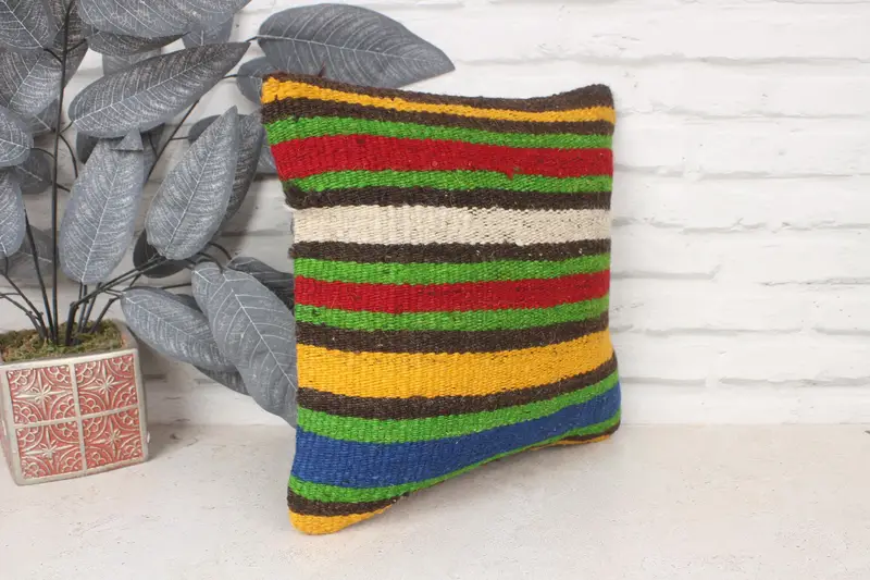 Nomadic Cushion, Turkish Pillow, Pillow for Sofa, 14x14 Red Pillow Case, Pillow Cover, Turkish Corner Cushion Cover, Antique Pillows - 3