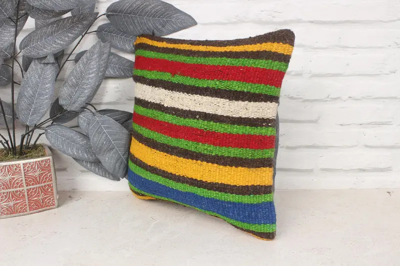 Nomadic Cushion, Turkish Pillow, Pillow for Sofa, 14x14 Red Pillow Case, Pillow Cover, Turkish Corner Cushion Cover, Antique Pillows - 4