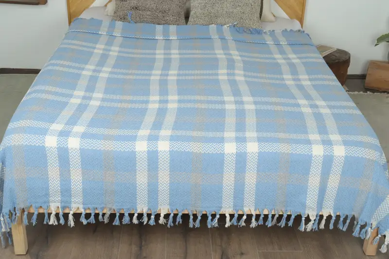Aesthetic Blanket, Throw Blanket, Grandma Gift, Customized Turkish Blanket, 90x80 Cotton Striped Towel, Monogram Blanket, Woven Throw Blanket - 8
