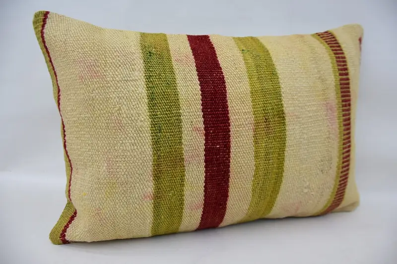 Turkish Pillow, Bolster Throw Pillow, Kilim Cushion Sham, Pillow for Sofa, Aztec Pillow Sham, 16x24 Beige Pillow, Car Cushion, Pillow - 2