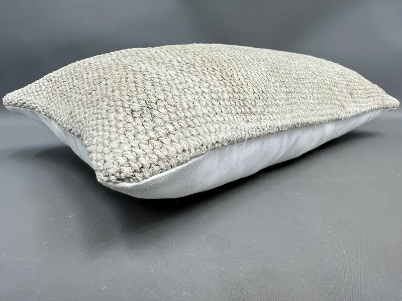 Handmade Kilim Cushion, Cushion Cover, 12x20 Beige Pillow Sham, Vintage Pillow, Seat Cushion, Cozy Throw Pillow Sham, Interior Designer Pillow - 6