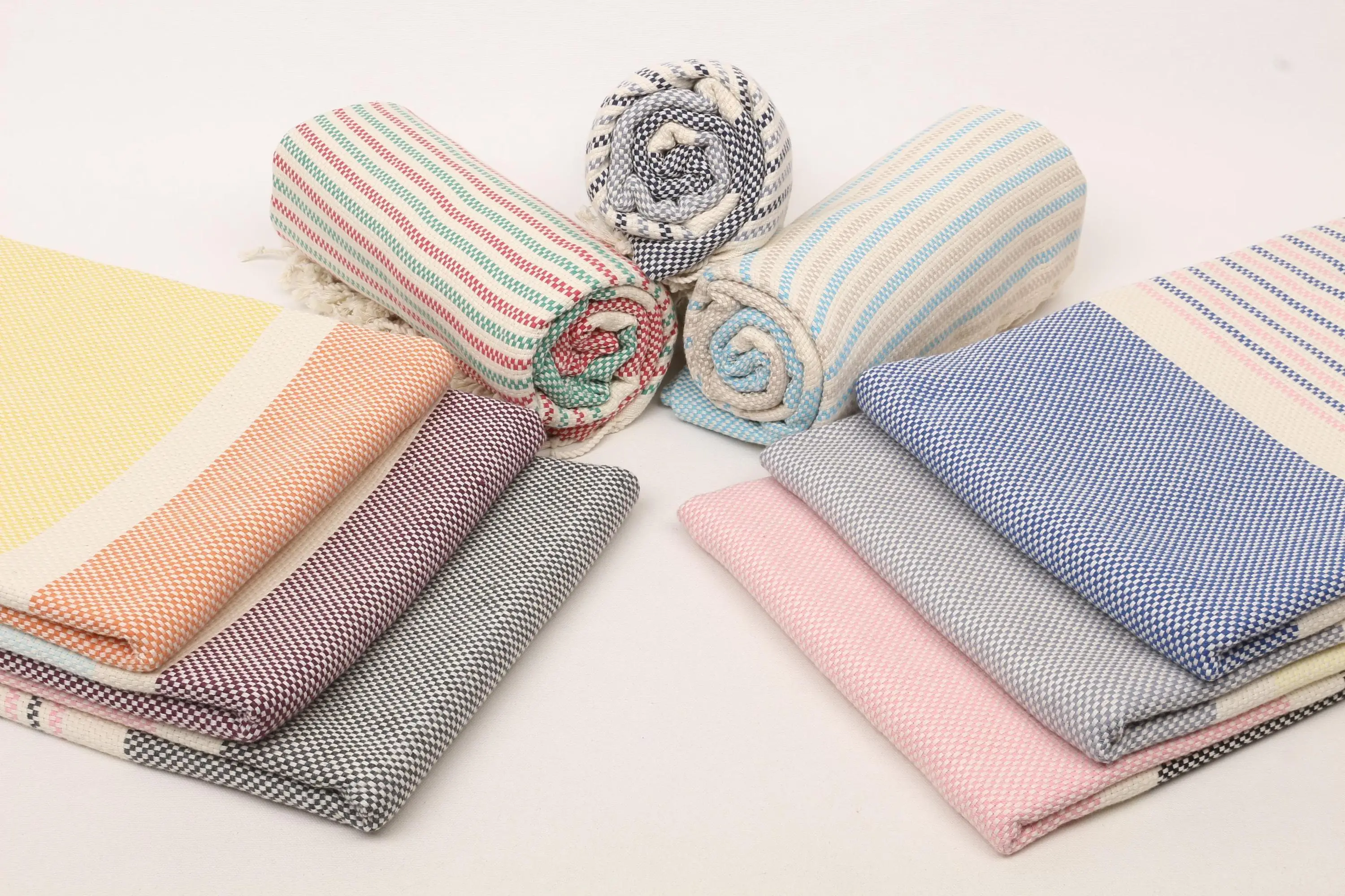 Personalized Organic Cotton Turkish Towel, Blue-Green Geometric, 70x40 Inches - 1