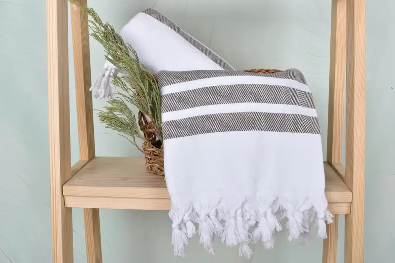 70x40 Cotton Herringbone Towel, Personalized Gift, Custom Gift, Bridesmaid Gift, Travel Towel, Bathroom Towel, Peshtemal Towel USA, Beach Towel Bulk - 4