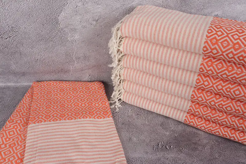Handmade Gift, Gym Towel, Turkish bath towel, 76x38 Cotton Diamond Towel, Quick-dry towel, Bridesmaid Favors, Turkish fouta towel for outdoor use - 2