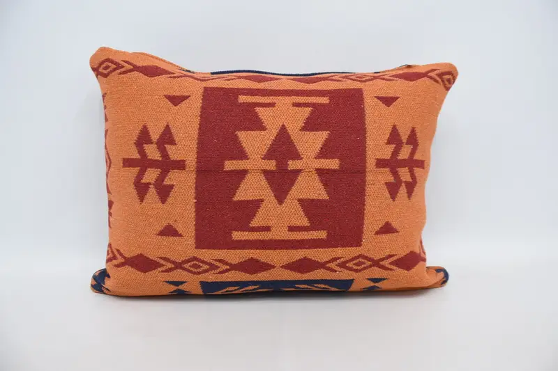 Geometric Throw Pillow Cover, Moroccan Orange Baby Shower Gift 20x28 inch Pillow - 1