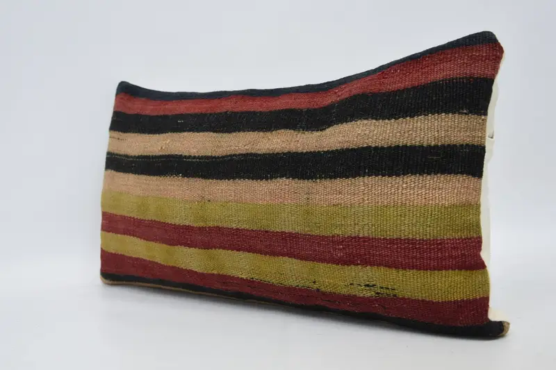 Home Decor Pillow, Cotton Cushion Cover, Handmade Kilim Cushion, Vintage Pillow, 12x24 Green Pillow Cover, Pillow, Bolster Pillow Sham - 4