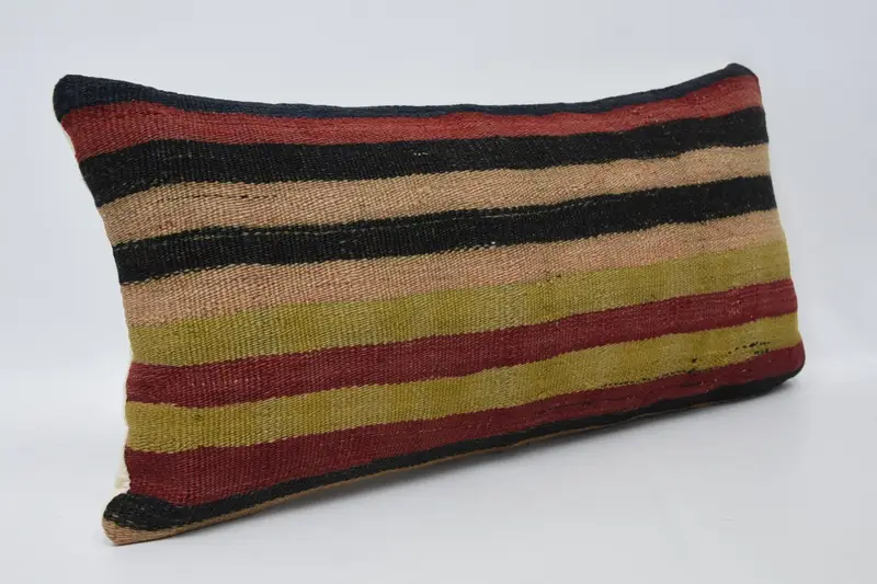 Home Decor Pillow, Cotton Cushion Cover, Handmade Kilim Cushion, Vintage Pillow, 12x24 Green Pillow Cover, Pillow, Bolster Pillow Sham - 3
