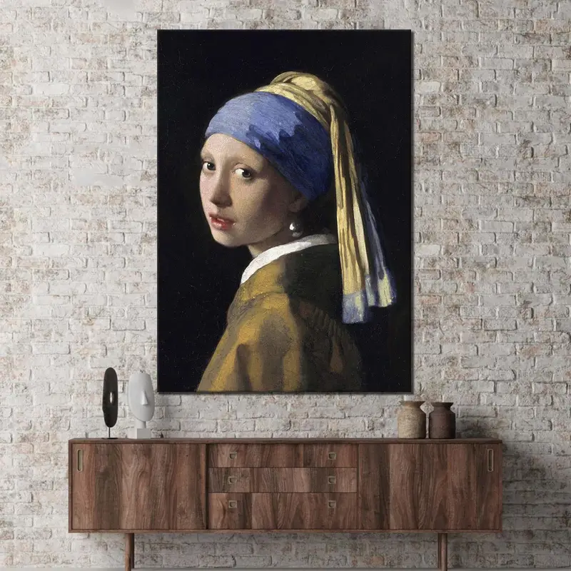 Johannes Vermeer Girl With a Pearl Earring, Fine Art Famous, Living Room Wall Art, Oil Painting Print, Vermeer Print, Vintage Wall Art, - 1