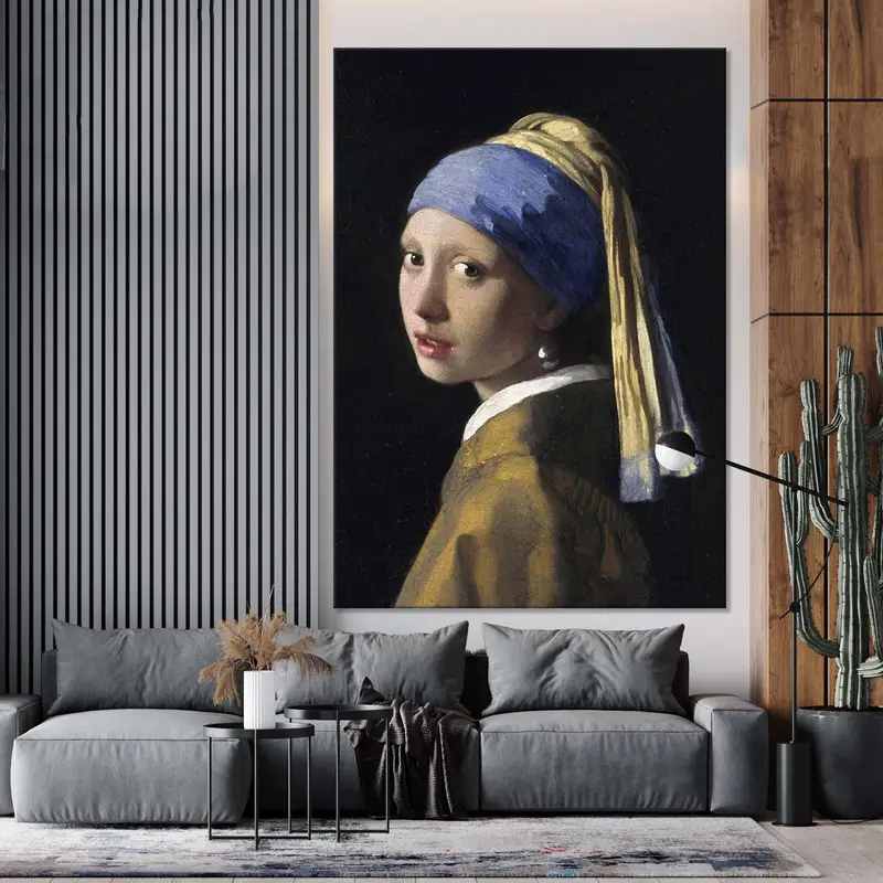 Johannes Vermeer Girl With a Pearl Earring, Fine Art Famous, Living Room Wall Art, Oil Painting Print, Vermeer Print, Vintage Wall Art, - 2