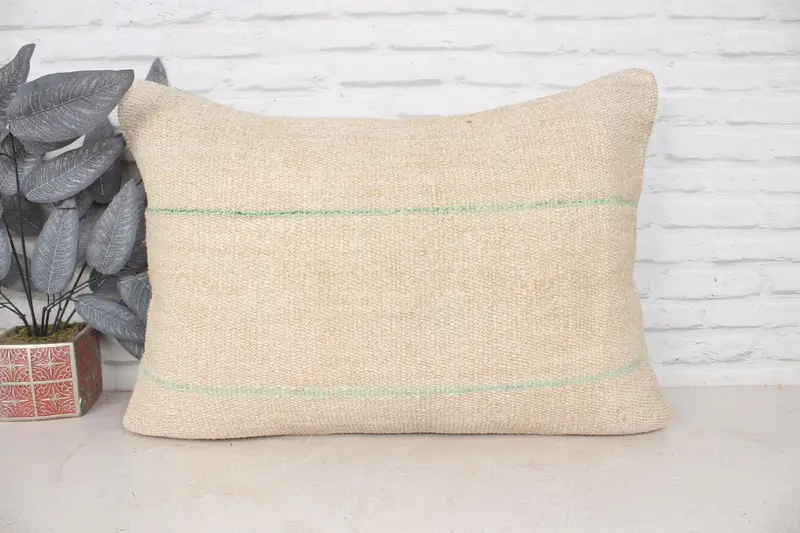 20x28 Beige Pillow Sham, Kilim Pillow, Tribal Pillow Cover, Boho Pillow, Vintage Kilim Throw Pillow, Pillow Case, Art Deco Cushion - 1
