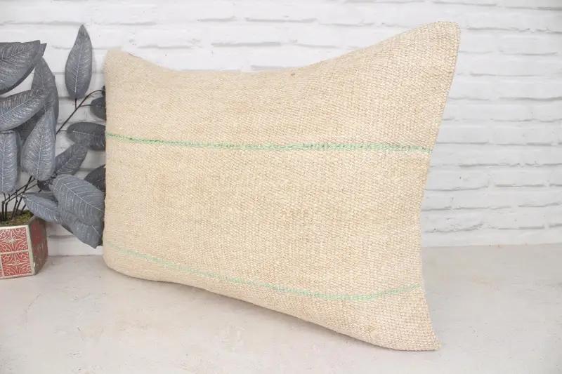 20x28 Beige Pillow Sham, Kilim Pillow, Tribal Pillow Cover, Boho Pillow, Vintage Kilim Throw Pillow, Pillow Case, Art Deco Cushion - 4