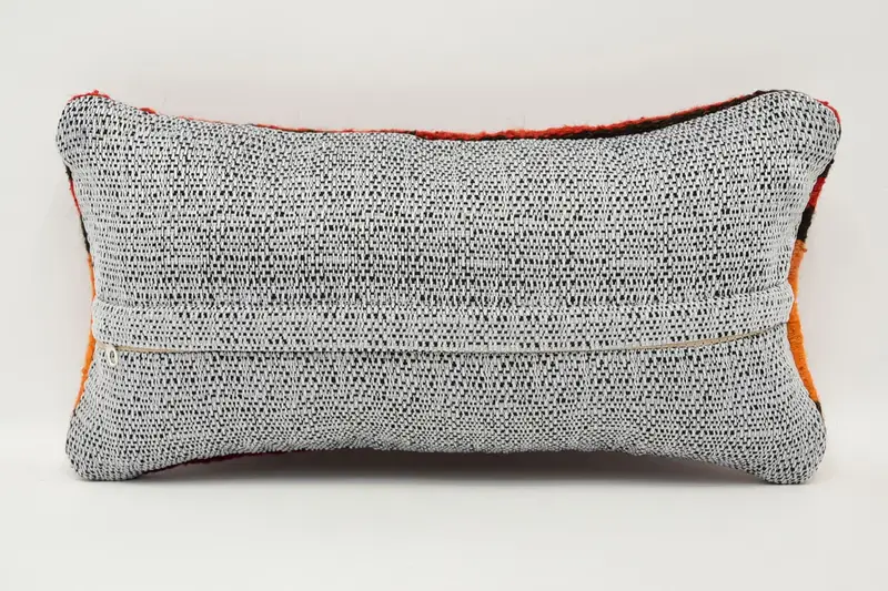 8x16 Orange Pillow Sham, Boho Pillow, Turkish Kilim Pillow, Yoga Pillow, Lounge Throw Pillow Sham, Bolster Pillow, Cushion Case, Turkish Pillow - 6