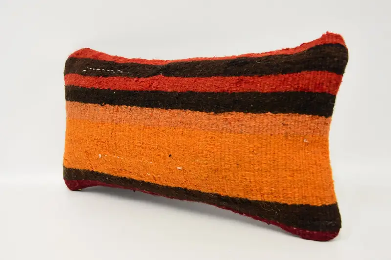 8x16 Orange Pillow Sham, Boho Pillow, Turkish Kilim Pillow, Yoga Pillow, Lounge Throw Pillow Sham, Bolster Pillow, Cushion Case, Turkish Pillow - 4
