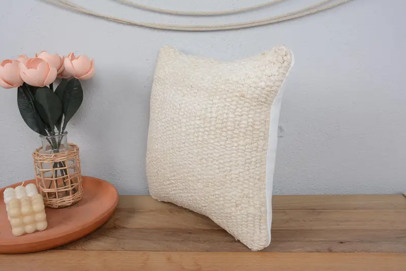 Pillow Sham, 14x14 White Pillow Cover, Wholesale Pillow Sham, One Of A Kind Cushion, Kilim Pillow Cover, Home Decor Pillow, Boho Pillow Sham Cover - 4