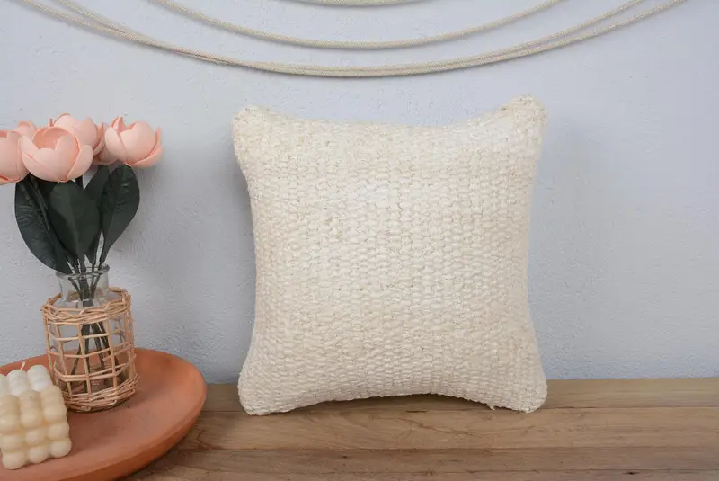 Pillow Sham, 14x14 White Pillow Cover, Wholesale Pillow Sham, One Of A Kind Cushion, Kilim Pillow Cover, Home Decor Pillow, Boho Pillow Sham Cover - 2