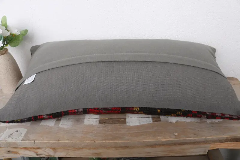 Pillow Cover, Retro Throw Pillow, Kilim Cushion Sham, Kilim Pillow, Boho Pillow Sham Cover, 12x24 Brown Pillow Sham - 7
