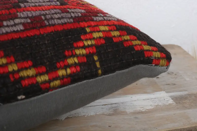 Pillow Cover, Retro Throw Pillow, Kilim Cushion Sham, Kilim Pillow, Boho Pillow Sham Cover, 12x24 Brown Pillow Sham - 6