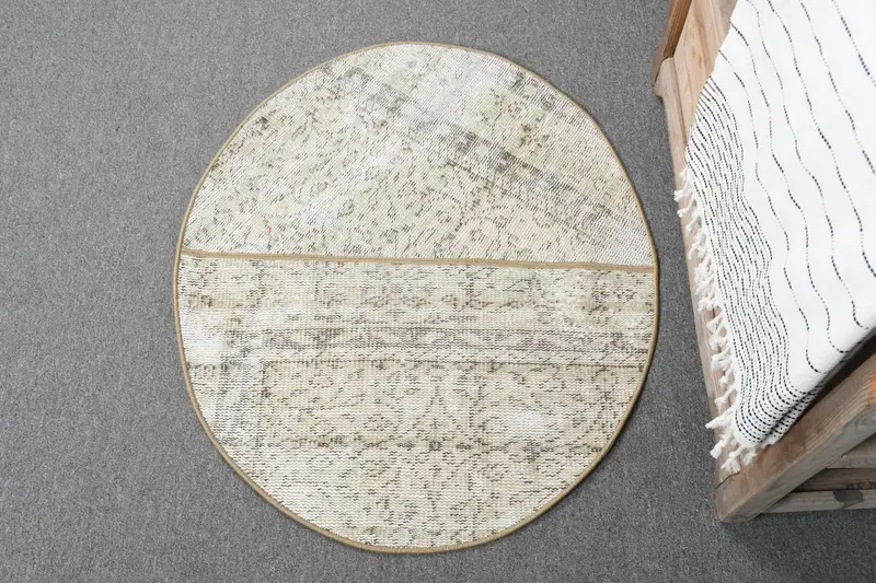 グリーン、ブラウンフローラルラグ、2.5x2.9フィートのシックな装飾