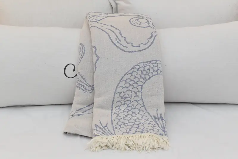 Bachelorette Gifts, Decorative Blanket, Wedding Favors, 96x76 Cotton Sea Creatures and Mermaid Design Towel, Spooky Bachelorette Party, Grandma Gift - 4