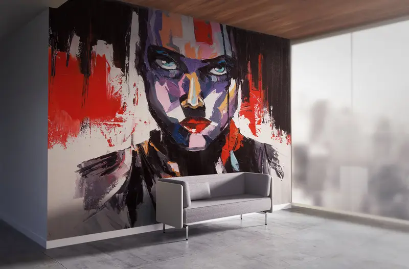 Paper Wall Art, Modern Wall Paper, Abstract Mural, Abstract Human Painting, Bright Wall Paper, Abstract Portrait Wallpaper, - 2