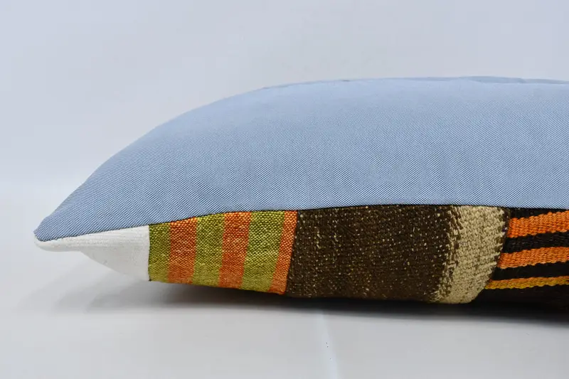 Vintage Kilim Pillow Cushion, Pillow for Couch, Pillow Cover, Seat Pillow Case, Boho Pillow, Boho Pillow Sham Cover, 16x36 Brown Pillow Case - 6