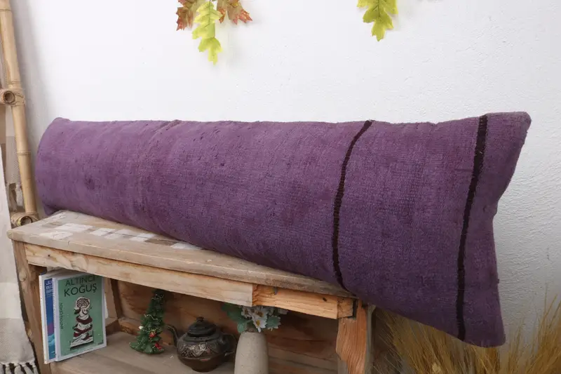 Interior Designer Pillow, Kilim Pillow Cover, Living Room Throw Pillow Case, 12x48 Purple Cushion Case, Pillow Cover, Throw Kilim Pillow - 4
