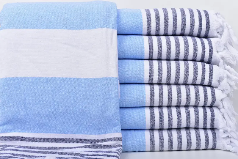 Quick-drying peshtemal towel for poolside, Turkish towel, 68x36 Cotton Striped Terry Towel, Sand-free towel, Valentines Gift, Bridesmaid Gifts - 1