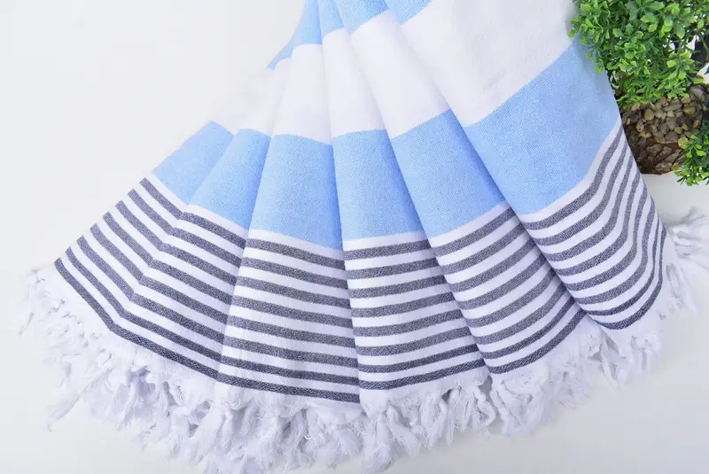 Quick-drying peshtemal towel for poolside, Turkish towel, 68x36 Cotton Striped Terry Towel, Sand-free towel, Valentines Gift, Bridesmaid Gifts - 4