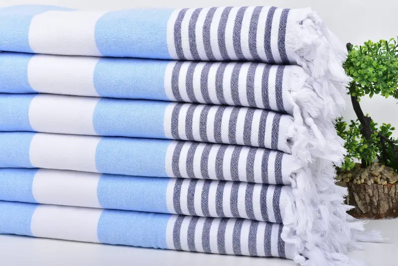 Quick-drying peshtemal towel for poolside, Turkish towel, 68x36 Cotton Striped Terry Towel, Sand-free towel, Valentines Gift, Bridesmaid Gifts - 3