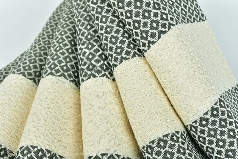 70x40 Cotton Geometric Towel, Embroidered Towel, Wedding Gifts Towel, Lightweight towel, Luxury Turkish beach towel with fringe, Baby Boy Gift - 5