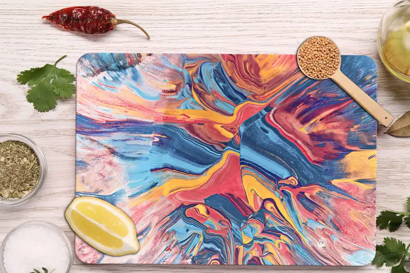 強化された安全性とモダンなデザインを備えた現代的なガラスまな板