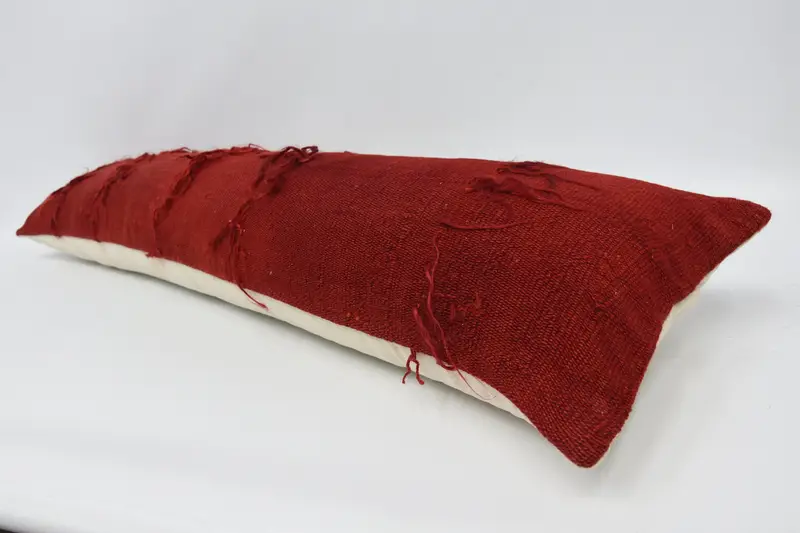 Vintage Pillow, Interior Designer Pillow, Vintage Kilim Throw Pillow, Designer Throw Pillow Case, Pillow Cover, 12x48 Red Cushion - 5