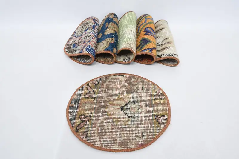 Mantel individual bohemio azul y naranja, mantel individual de 25 pulgadas de ancho