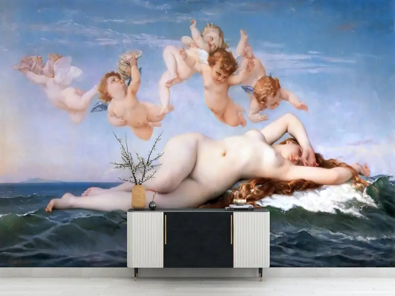 3d Wall Paper, Bright Wall Paper, Paper Wall Art, The Birth of Venus, Venüs Wall Art, Reproduction Wall Art, - 2