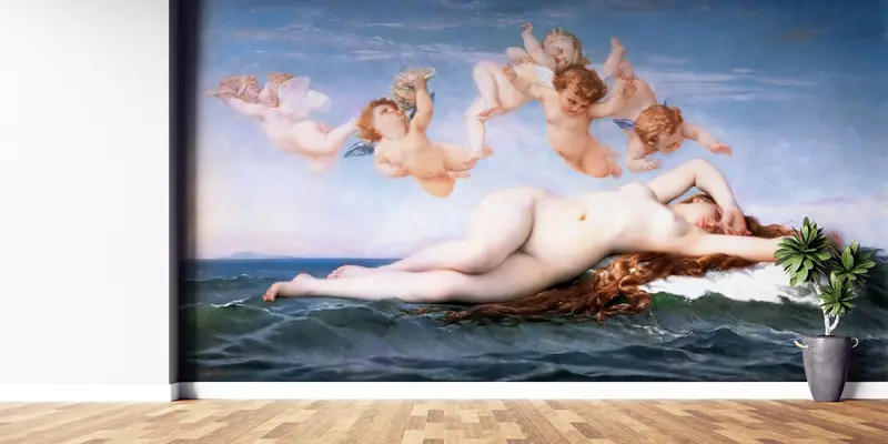 3d Wall Paper, Bright Wall Paper, Paper Wall Art, The Birth of Venus, Venüs Wall Art, Reproduction Wall Art, - 7