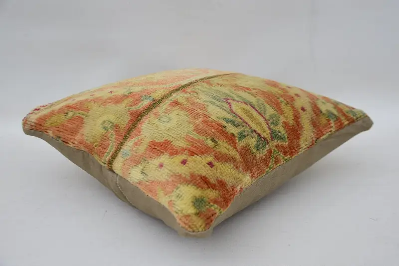 Handmade Kilim Cushion, 12x12 Beige Pillow Sham, Retro Cushion Cover, Pillow Sham, Square Throw Cushion Case, Turkish Kilim Pillow, Antique Pillows - 5