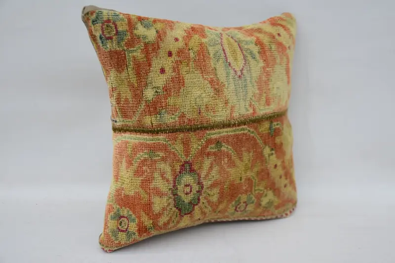 Handmade Kilim Cushion, 12x12 Beige Pillow Sham, Retro Cushion Cover, Pillow Sham, Square Throw Cushion Case, Turkish Kilim Pillow, Antique Pillows - 2