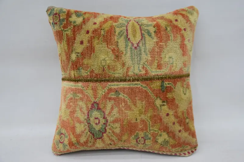Handmade Kilim Cushion, 12x12 Beige Pillow Sham, Retro Cushion Cover, Pillow Sham, Square Throw Cushion Case, Turkish Kilim Pillow, Antique Pillows - 4